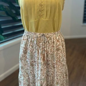 Border print tiered maxi skirt sage multi